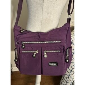 HUAERYOUYUE Lightweight Purple Nylon Waterproof Crossbody Shoulder Bag
